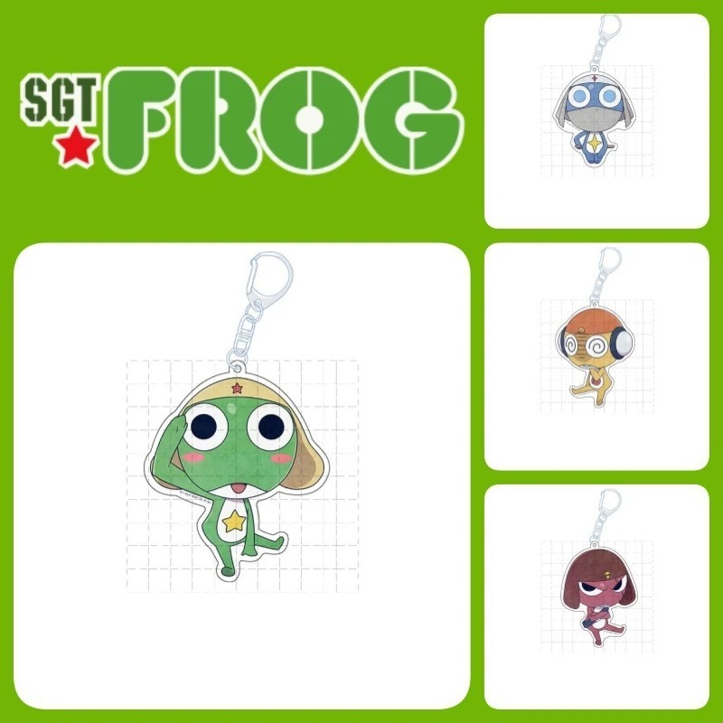 Móc khóa Anime Keroro Gunso Sĩ Quan Ếch Keroro Tamama Giroro Kururu Dororo Mica Acrylic trang trí ba
