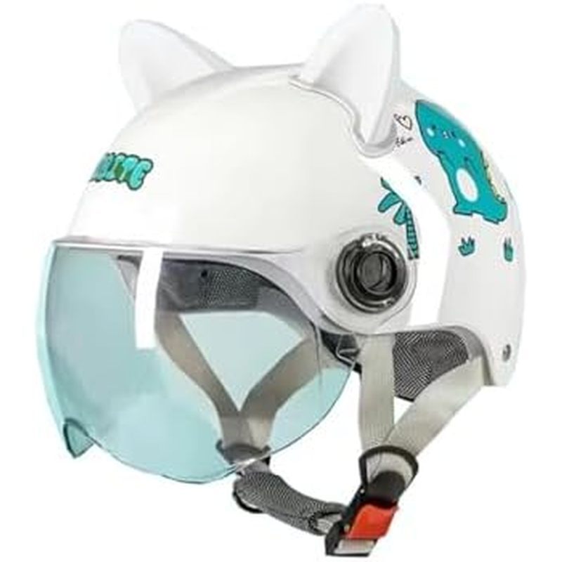 DOT Approved Kids Cute Cat Ears 3/4 Motorcycle Half Helmet, Cool Toddler Scooter Bicycle Youth Child