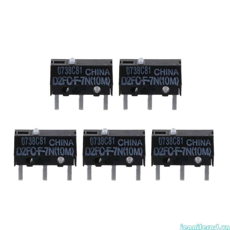 Chuột jenniferad Micro Switch Chính Hãng D2FC-F-7N 3Pin Bạc Tiếp Xúc Chấm Trắng 10M
