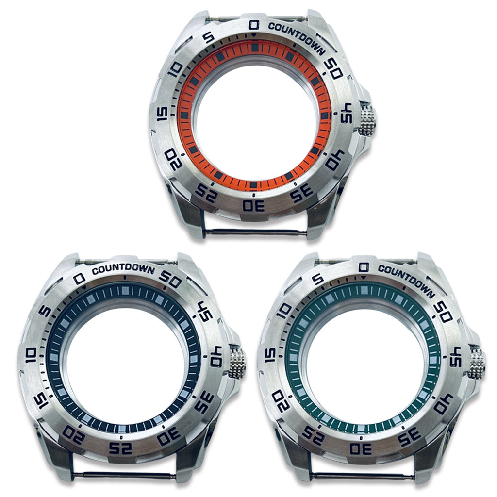 QX Chất Lượng Cao 44 Mm Bạc Thép Không Gỉ NH34 NH35 NH36 NH38 NH39 NH70 Vỏ Đồng Hồ Đen Xanh Orang Nh