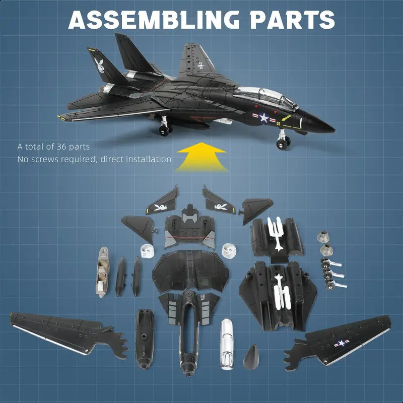 FZ1: 72 Cân F-14 Tomcat Fighter Jet Quick Build Model Kit Nhựa Millitary F14 Máy Bay Lắp Ráp Mô Hình