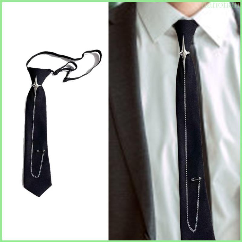 Nan Crosses Pin Chain Cà vạt dành cho sinh viên thời trang chuyển tiếp Gothic Punk Pre Tie