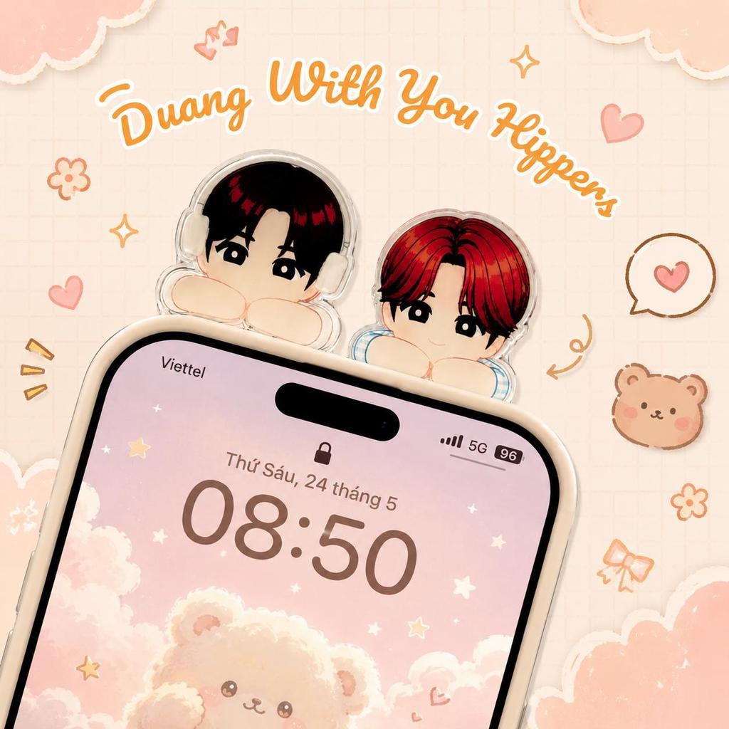 DUANG WITH YOU - Hippers điện thoại - móc khóa - pop giá đỡ