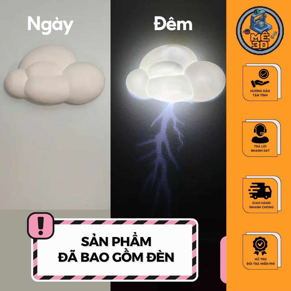 Đèn Ngủ Treo Tường "Stormy Dreams" | Mê 3D