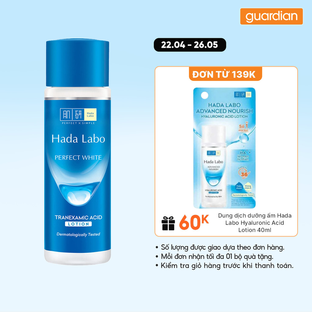 Dung Dịch Hada Labo Perfect White Tranexamic Acid Lotion Dưỡng Hỗ Trợ Sáng Da, Giảm Thâm Sạm