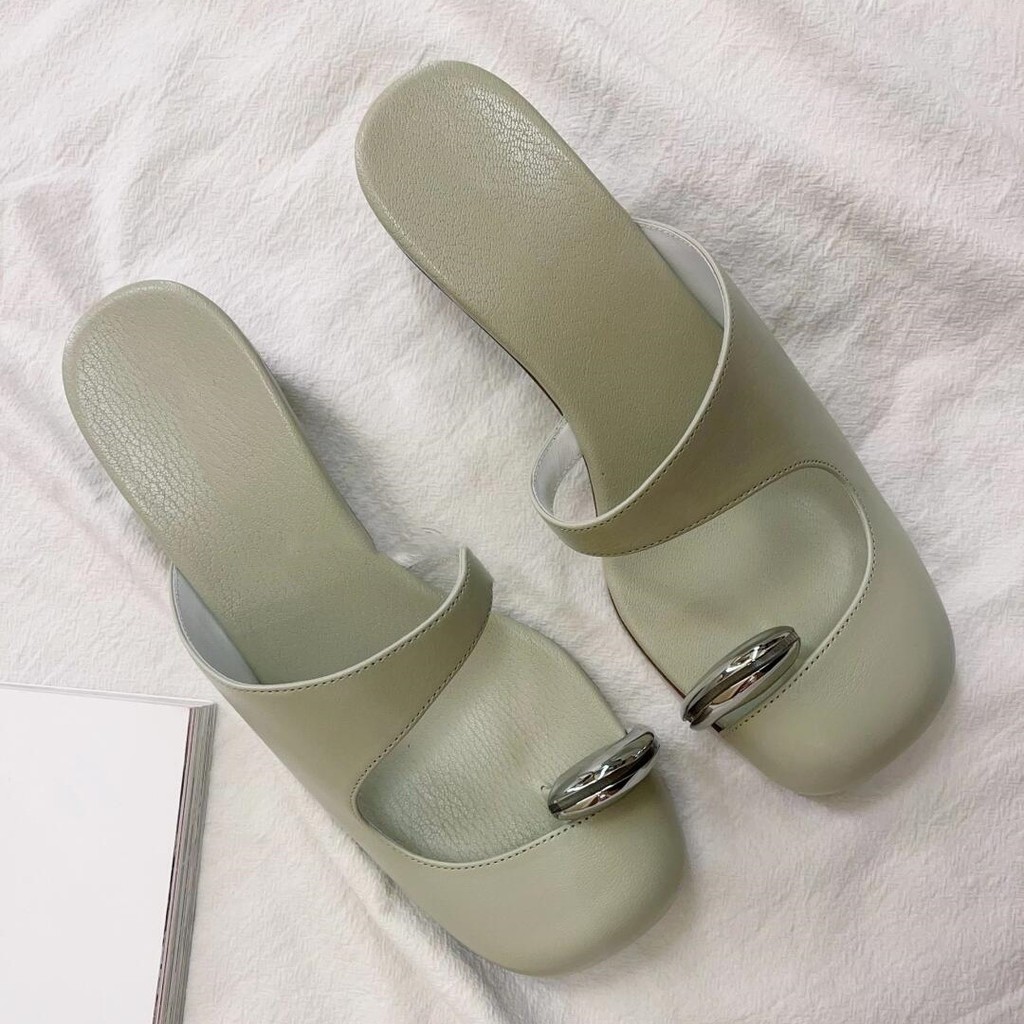 Sheepskin Version~24New summer toe-ring wedge sandals, slip-on hollow-out slippers for women, trendy