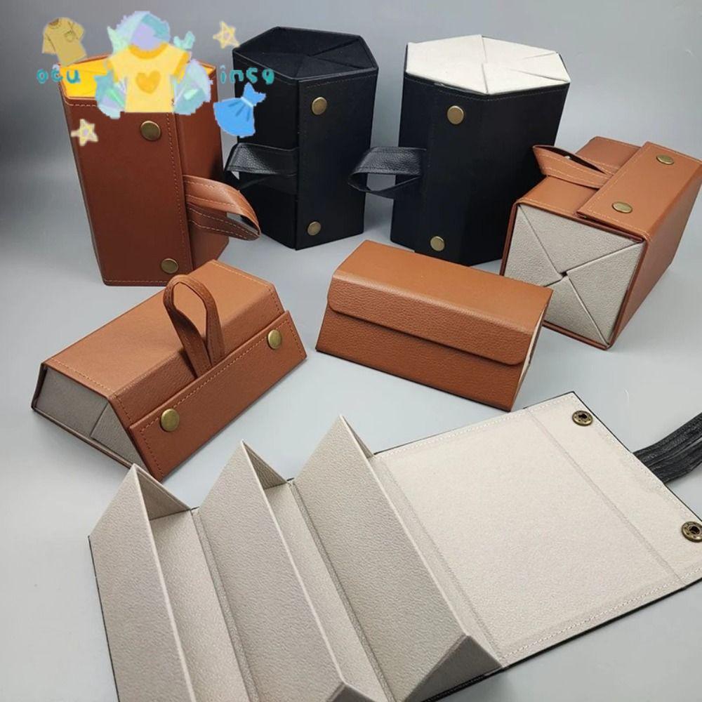 OTUNSG Da PU, Kính Mắt Gấp Kính Tổ Chức, Di Động 2 / 6 Lưới Kính Mắt Giá Đỡ Kính Mắt