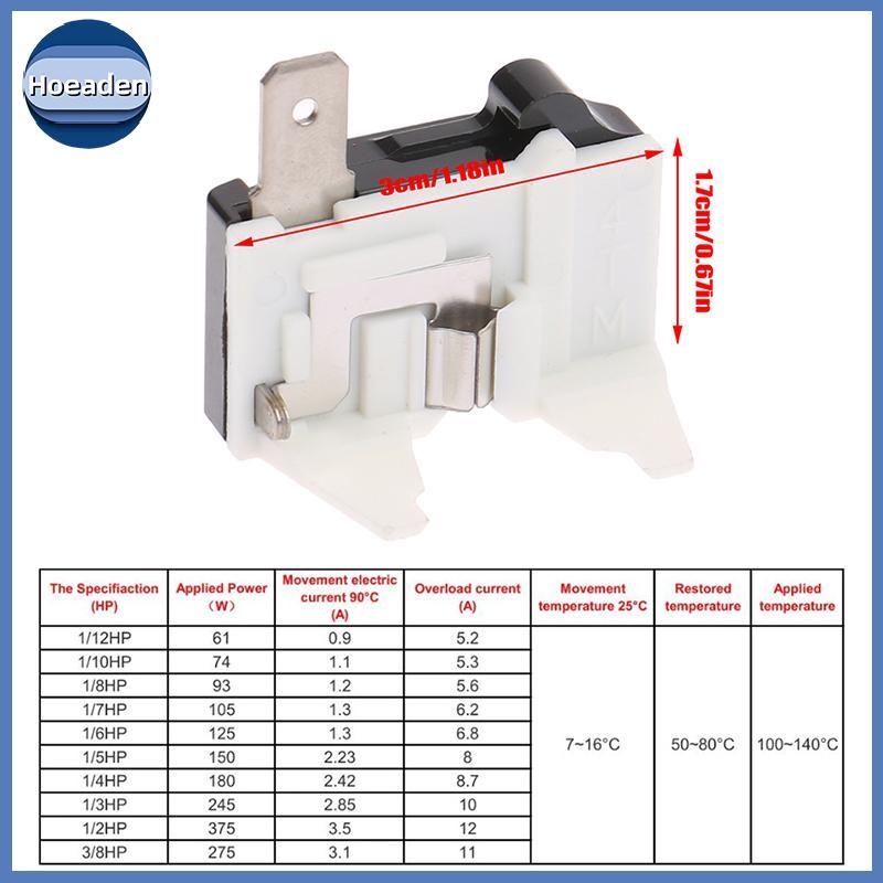 Hoeaden 4TM 110 / 220V Tủ Lạnh Quá Tải Bảo Vệ Tủ Đông Thay Thế Một Phần Rơ Le 1 / 2 1 / 3 1 / 4 1 / 
