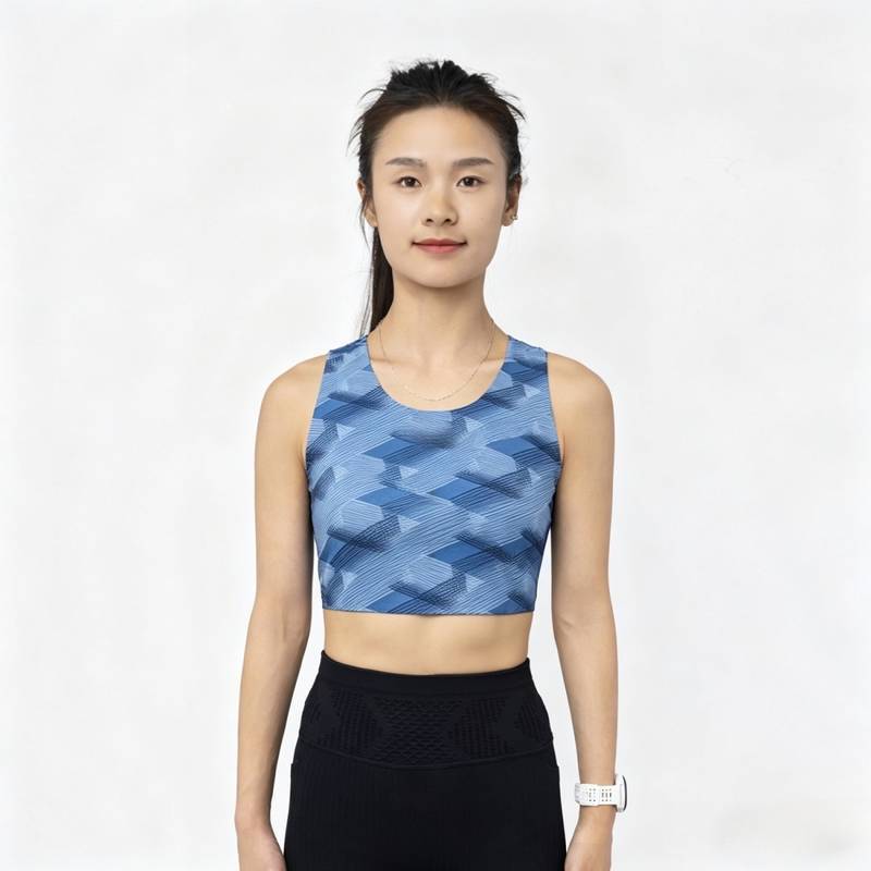 Full-Dimensional Running Outfit Women's Half Waist Marathon Racing Track Suit Quick-Drying Breathabl