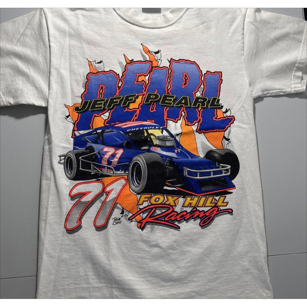 Áo thun cổ điển Jeff Perle Fox Mountain Racing, chất liệu bông 100%, thiết kế phù hợp mùa hè