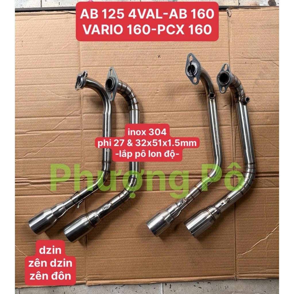 ⚡️FREESHIP⚡️ Cổ pô inox 304 phi 27-32x51x1.5 li AB 125 4VAL-AB/VARIO/PCX 160 lắp pô độ