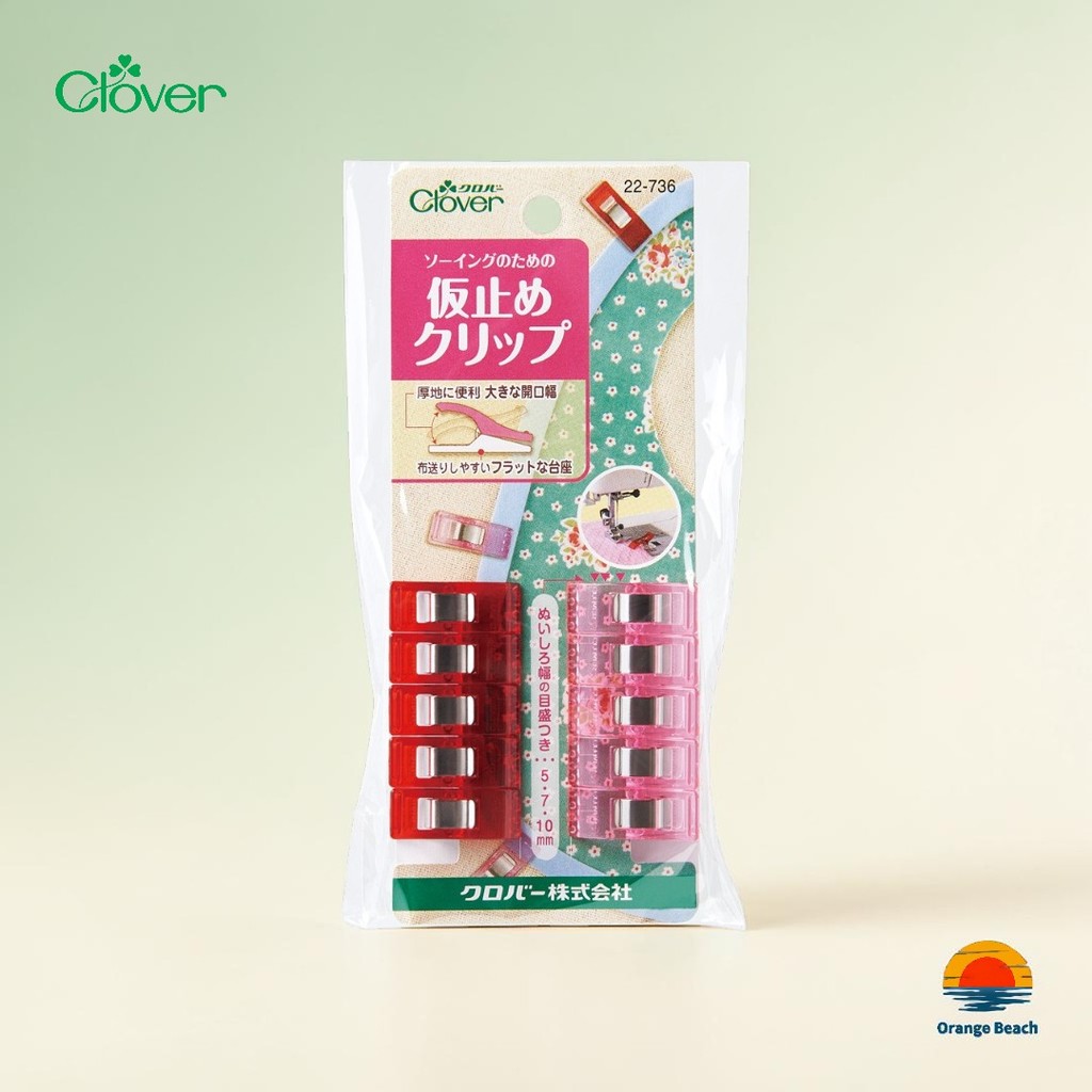 Clover Sewing Clips Kep Vai Thay Kim Gim/22-736 Tieu Chuan 10 Cai&22-737 Dai 8 Cai/Nhat Ban