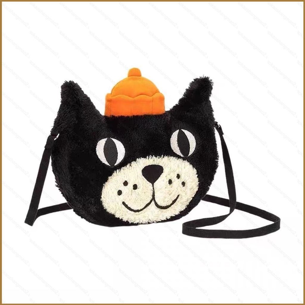 HK2 Jellycat Kỷ Niệm 25 Năm Jack Mèo Đen Dễ Thương Hình Croissant Sang Trọng Túi Đeo Ngang KH2