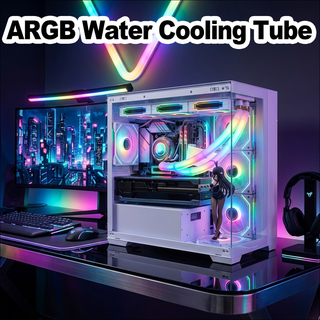 ARGB Nước Làm Mát Neon Ống 5V 3PIN Giao Diện PC Tản Nhiệt Chất Lỏng Ống Linh Hoạt Đèn Led Dải Đèn Rg
