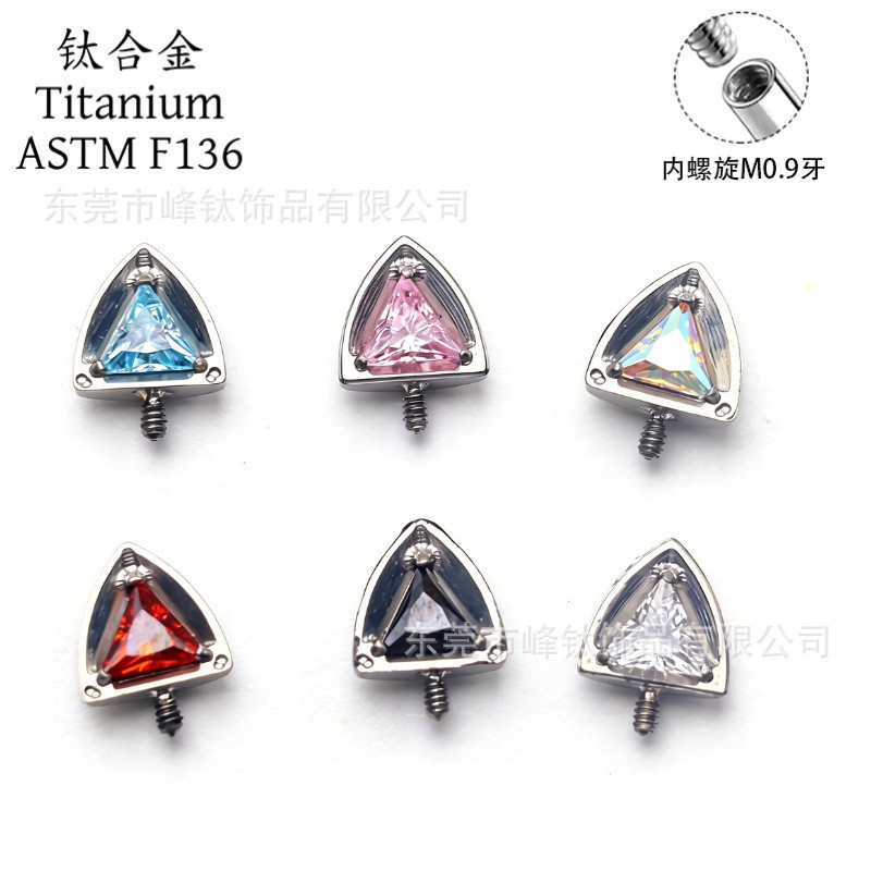 Bông tai zircon hợp kim titan f136 đỉnh titan ❈ ❈ f136