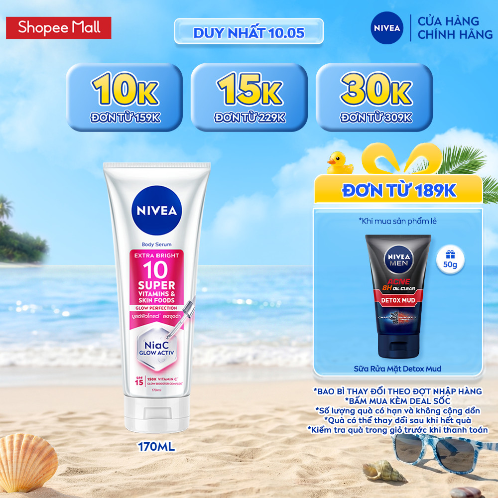 Serum Dưỡng Thể NIVEA 10 Super Vitamins & Skin Foods Sáng Da Mờ Thâm Sau 5 Ngày (170 ml) - 93830