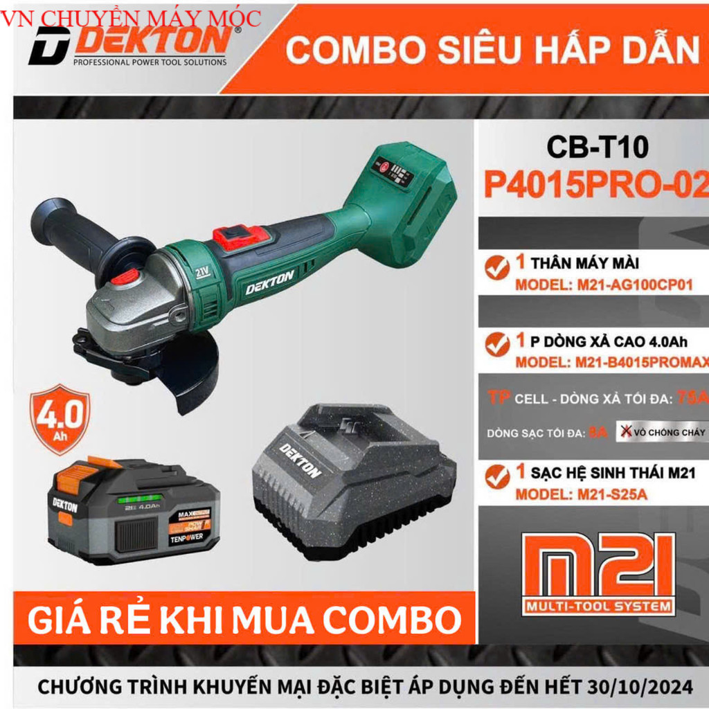 Máy Mài Compact Dekton 100mm Motor Brushless / M21-AG100CP mẫu mới