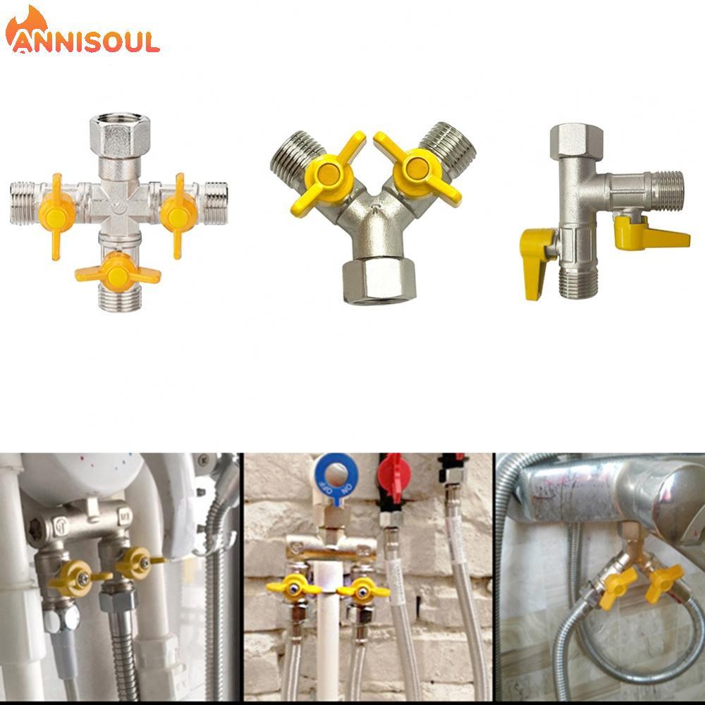 [NISO]High Quality Valve Gas Valve Connector Solid Brass 1/2Inch 3-way Adapter