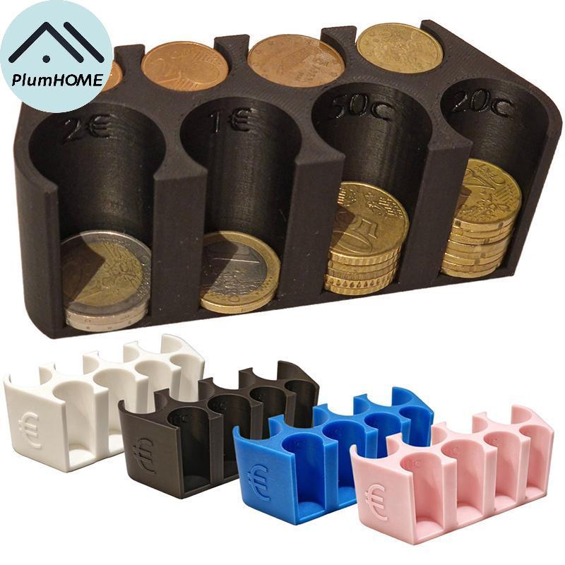 PlumHOME Euro Đồng Xu Hộp Bảo Quản 2 Euro 1 Euro 50 Cent Giá Đỡ Dễ Dàng Sắp Xếp Tiền Mặt Du Lịch Phụ