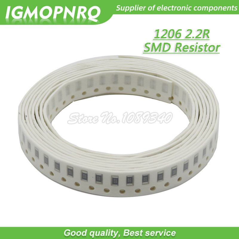 100 Chiếc 1206 SMD Điện Trở 1% Điện Trở 2.2 ohm chip Điện Trở 0,25W 1 / 4W 2.2R 2R2 GMOPNRQ