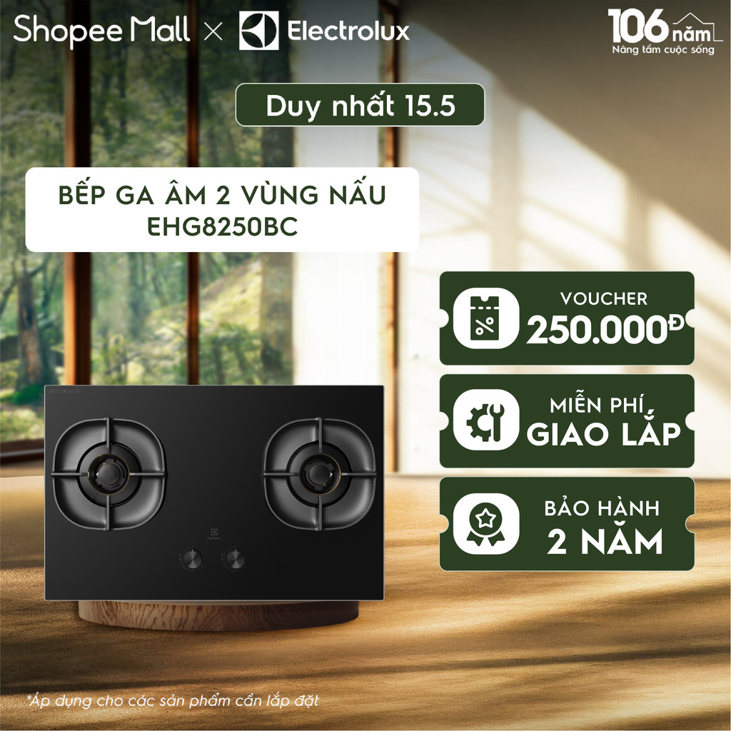 Bếp ga âm 80cm Electrolux UltimateTaste 500 với 2 vùng nấu-EHG8250BC