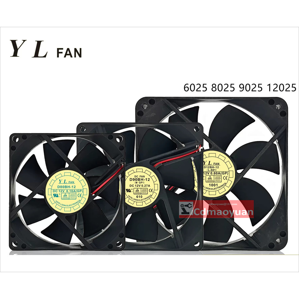 D60BV-12 D80BH-12 D80SH-12 D90BH-12 D90SH-12 D12SH-12 D12BH-12 DC 12V Quạt Làm Mát Im Lặng