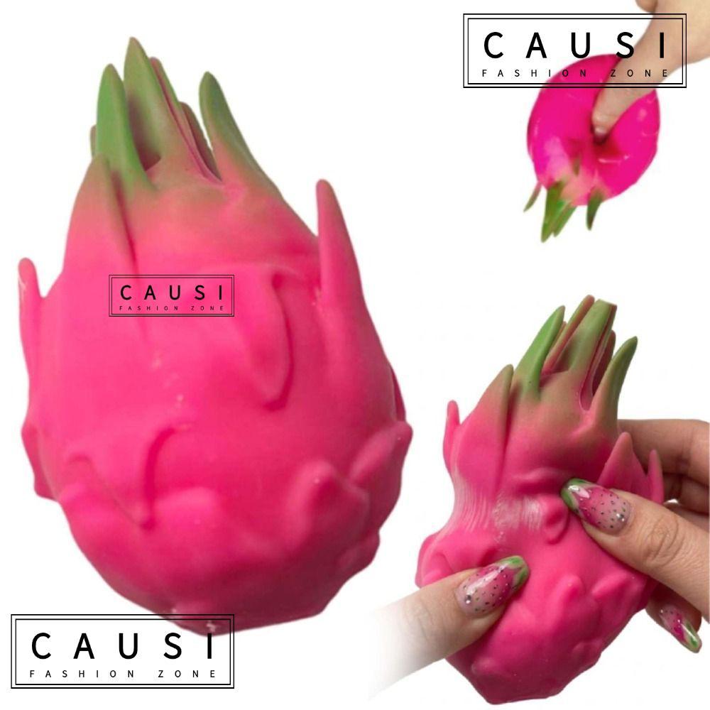 CAUSI Dragon Fruit Squishy Toy, Soft Stress Relief Dragon Fruit Squishy Pinch Le, Thư giãn tay Đồ ch