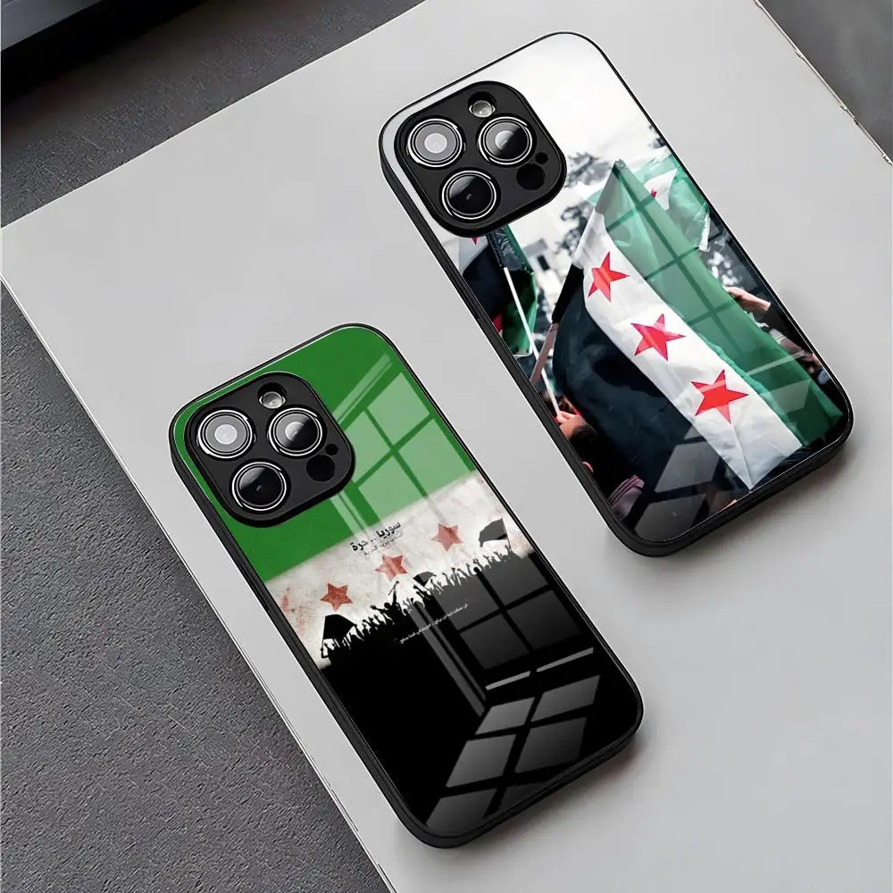 BK-1 Syria Cách Mạng Cờ Ốp Lưng Điện Thoại IPhone 16 Pro Max 15 Plus 14 Pro 12 11 13 Mini X XR 6 8 7