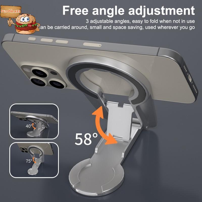 Mặt Trời Đa Năng Có Thể Gập Lại Từ Giá Đỡ Điện Thoại Xoay Được Để Bàn Hai Mặt Từ Tính Cho MagSafe Sa