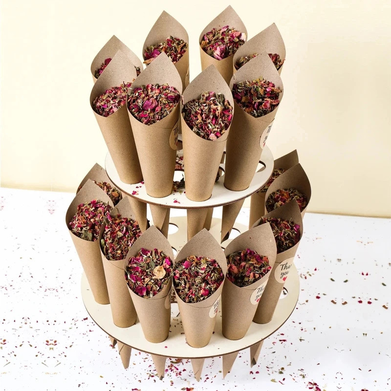 Đám Cưới Hoa Văn Nón Giá Đỡ Hỗ Trợ Cho Đám Cưới Nón Giấy Kraft Trang Trí Đám Cưới Confetti Khay Nón 