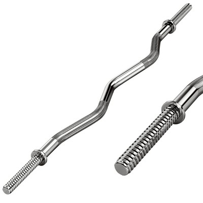 [MALL] - Thanh tạ đòn thép phi 25/50 mạ inox CONG dài 180CM có khóa kẹp tạ, phù hợp tập tại nhà