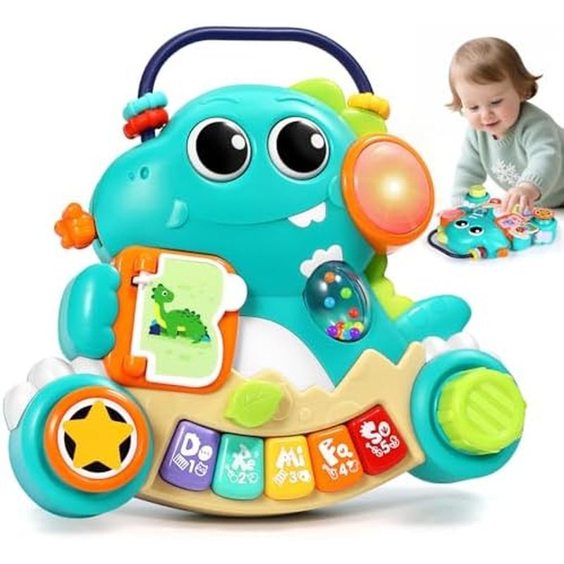 12 Months Dinosaur Music Light Up Baby Piano Toys for 1 Year Old Boy Girl Early Learning Educational