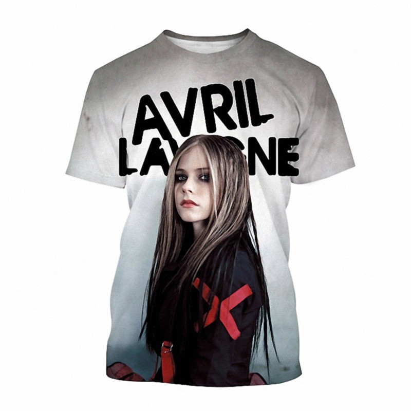 Áo thun in 3D Avril Lavigne Nam Nữ Thời Trang Mùa Hè Tay Ngắn