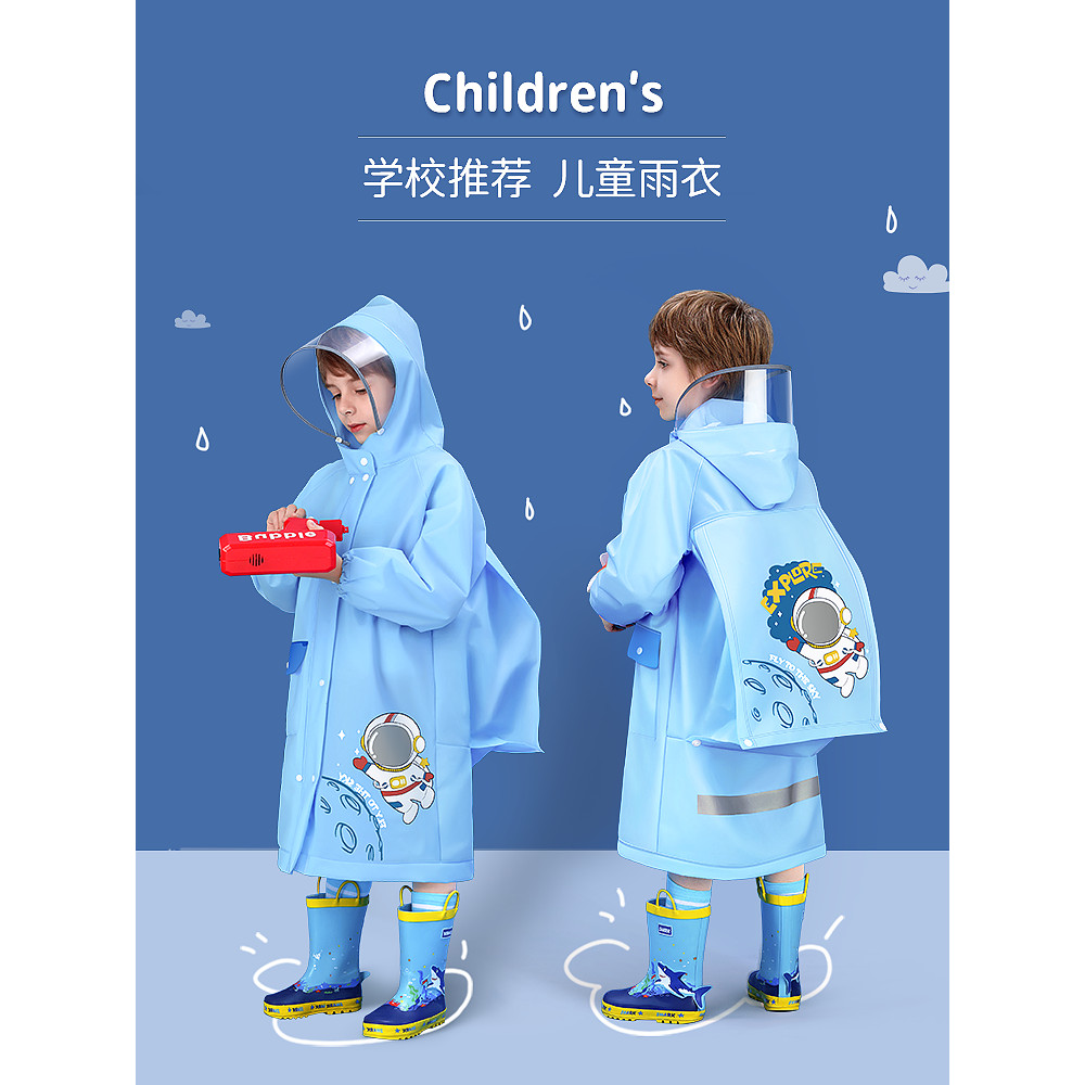 Áo Mưa Trẻ Em Bé Trai 2022 Học Sinh Tiểu Học Lớp Một Phong Cách Mới Với Schoolbag Bit Big Boys Schoo