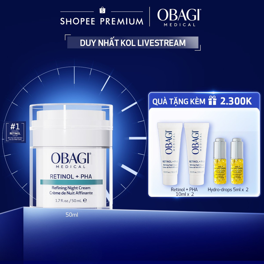 [Obagi x KOL] Kem dưỡng tái tạo & trẻ hóa da ban đêm Obagi Medical Retinol + PHA (50ml)