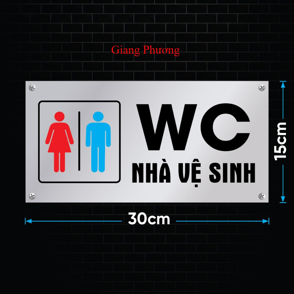 Decal Nhà Vệ Sinh, Decal WC Toilet, Bảng Chỉ Dẫn Nhà Vệ Sinh, Restroom, Khu Vực WC Vệ Sinh Cỡ Lớn Ch