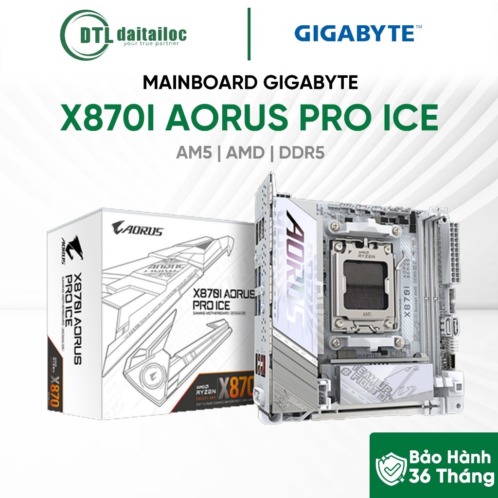 MAINBOARD Bo Mạch Chủ GIGABYTE X870I AORUS PRO ICE AM5 AMD DDR5 | Chính Hãng | Bảo hành 36 tháng
