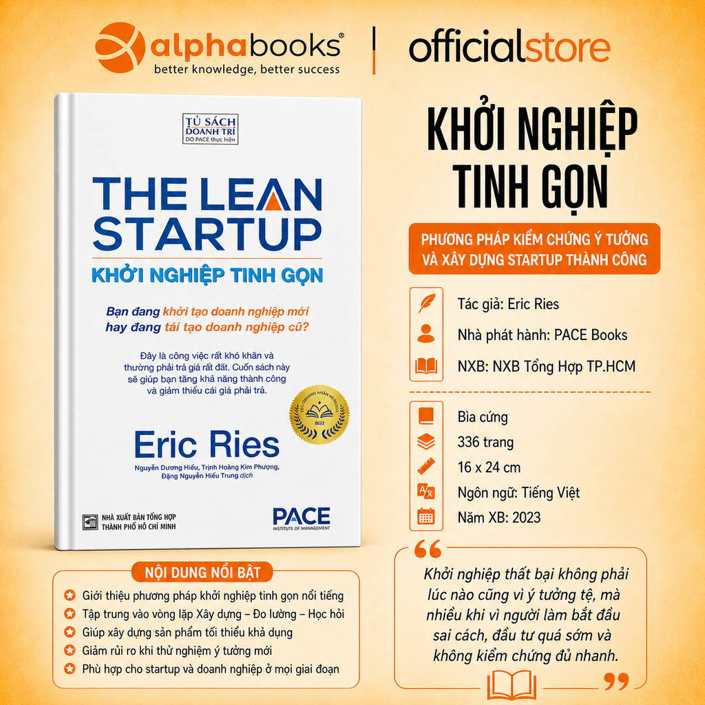 Sách - Khởi Nghiệp Tinh Gọn (The Lean Startup) - Eric Ries (Pace Books)