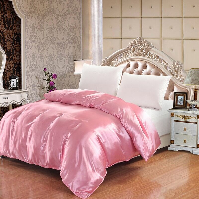 Silk Smooth Ice Silk Duvet Cover Single Piece Mùa hè Màu tinh khiết Thiên đường Silk Duvet Core Cove