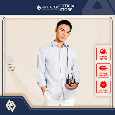 Áo sơ mi hàu dài tay nam Phan Nguyễn, chất liệu mềm mát, kháng khuẩn cao, khử mùi tốt, phong cách lịch lãm SMD.1211