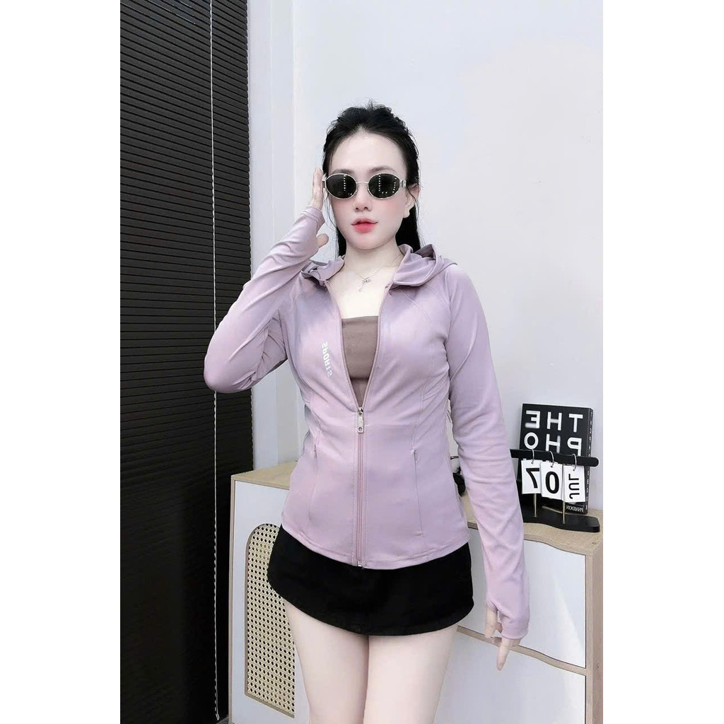 ÁO KHOÁC THUN LẠNH GYM CÓ NÓN SPORT CHỐNG NẮNG, TAY XỎ NGÓN PHÙ HỢP ĐI TẬP GYM, THỂ DỤC GU FASHION