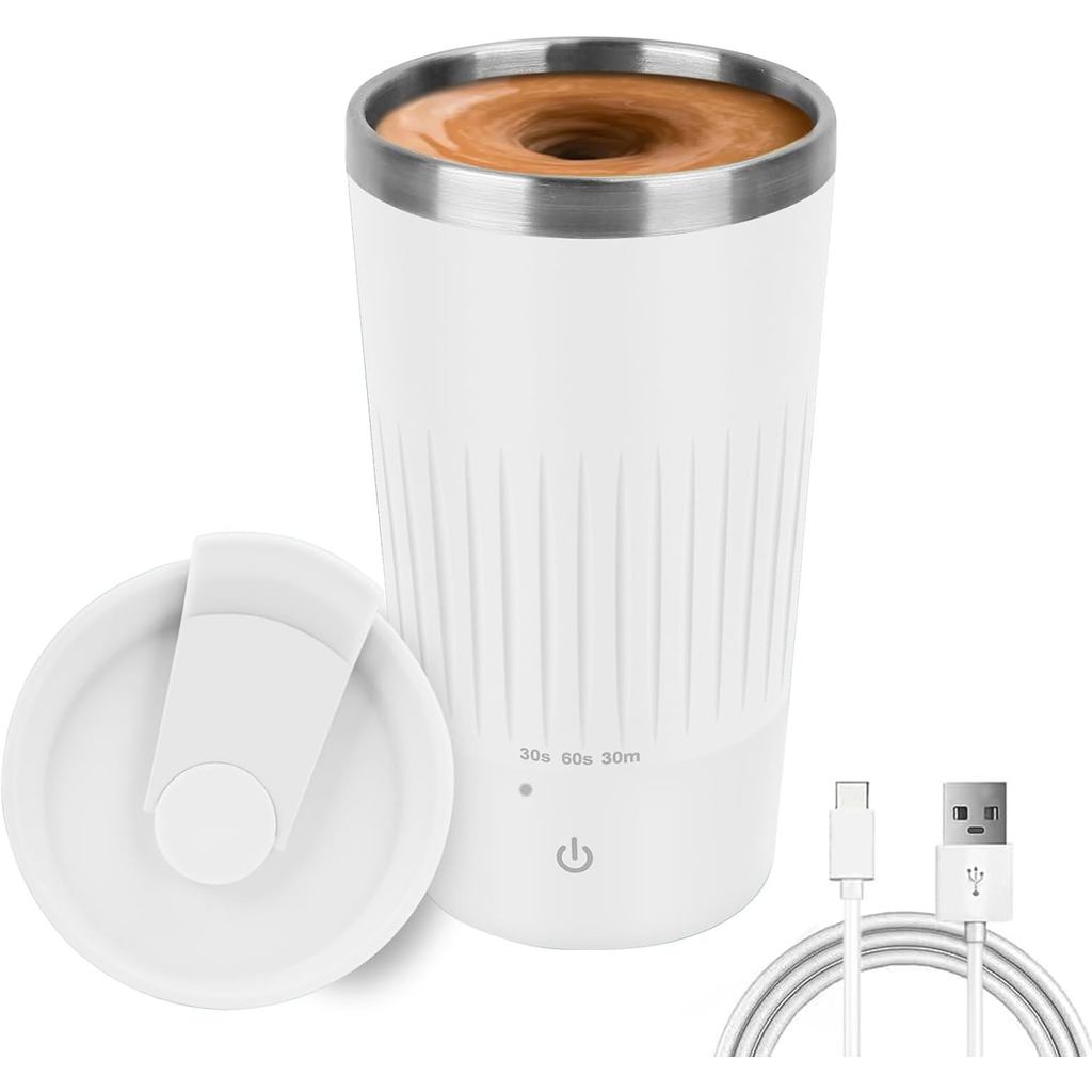 Cốc khuấy tự động Beyoung, Cốc cà phê tự khuấy từ tính tự động 14oz với 3 chức năng trộn, Cốc du lịc