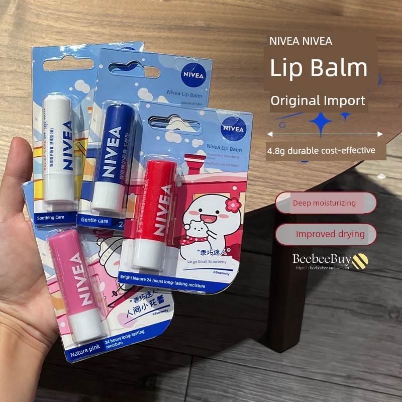 son dưỡng môi Nivea Lip Balm Nữ Thu Đông Dưỡng Ẩm Dưỡng Ẩm Dưỡng Ẩm Thay Đổi Màu Son Môi Primer Màu 