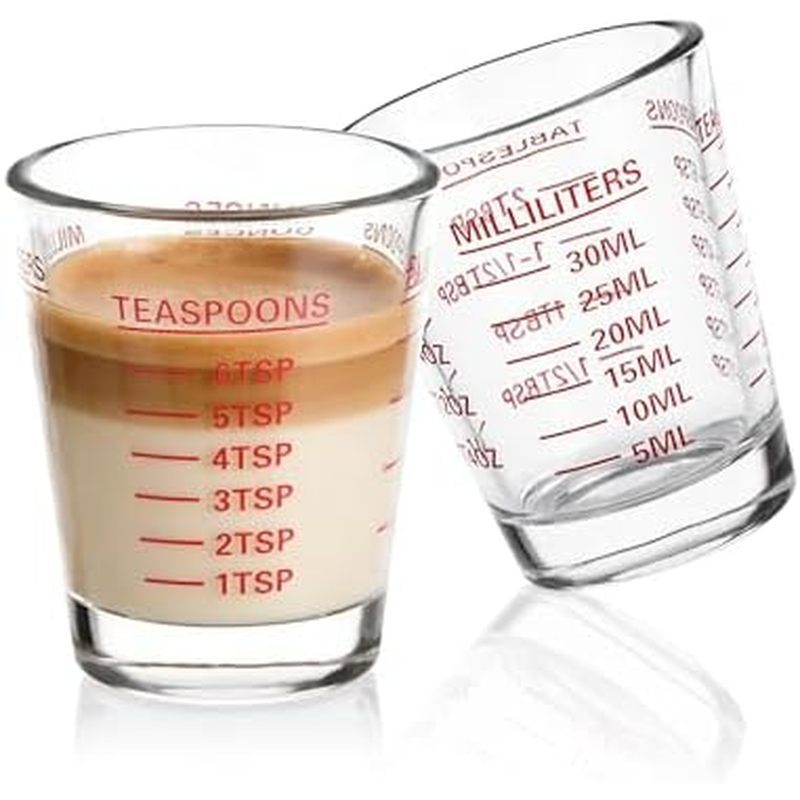 SAIAOKJ Shot Glasses Measuring Cup Set 2PACK Espresso Shot Glasses Liquid Heavy Glass 26-Incremental