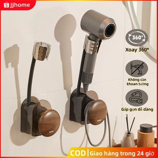 Giá đỡ máy sấy tóc lười , giá đỡ máy sấy treo tường không lỗ, xoay 360 độ HH500