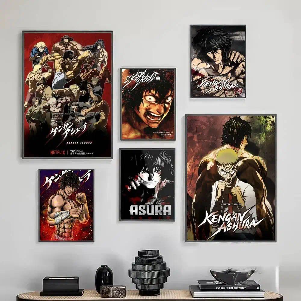 Kengan Ashura Anime Áp Phích Dán Cho Phòng Thanh Cafe Trang Trí DIY Nghệ Thuật Treo Tường
