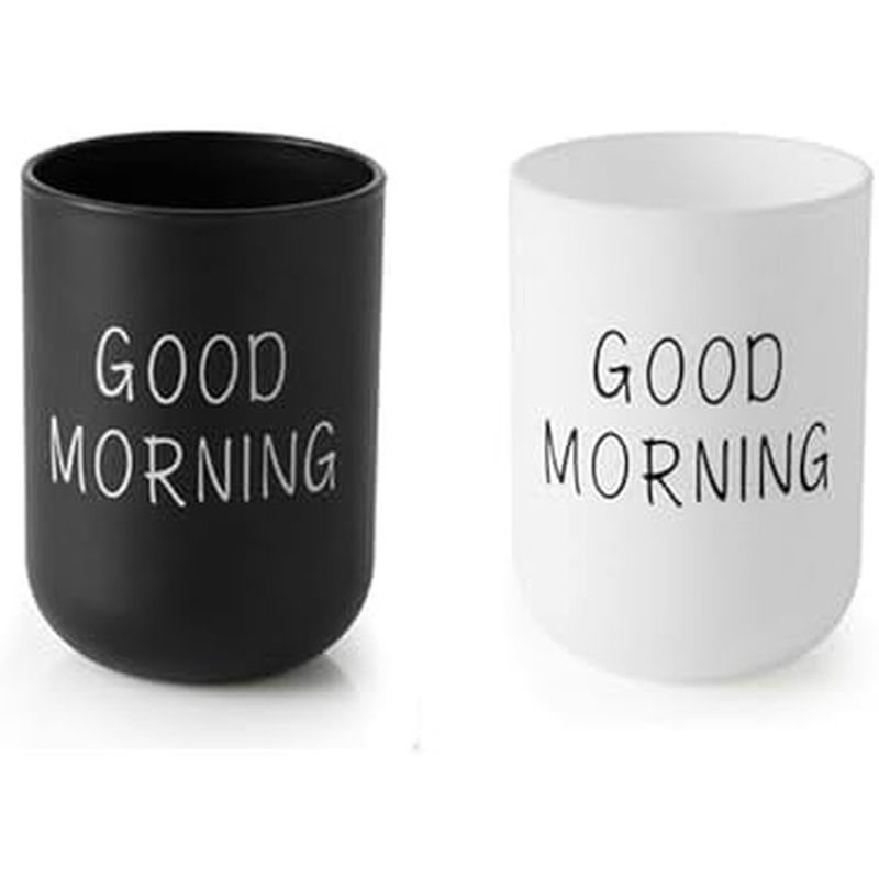 Simple wash Cup Home Cup Bathroom Brush Teeth Gargle Printing Frosted Texture Water Cup Home use (Bl