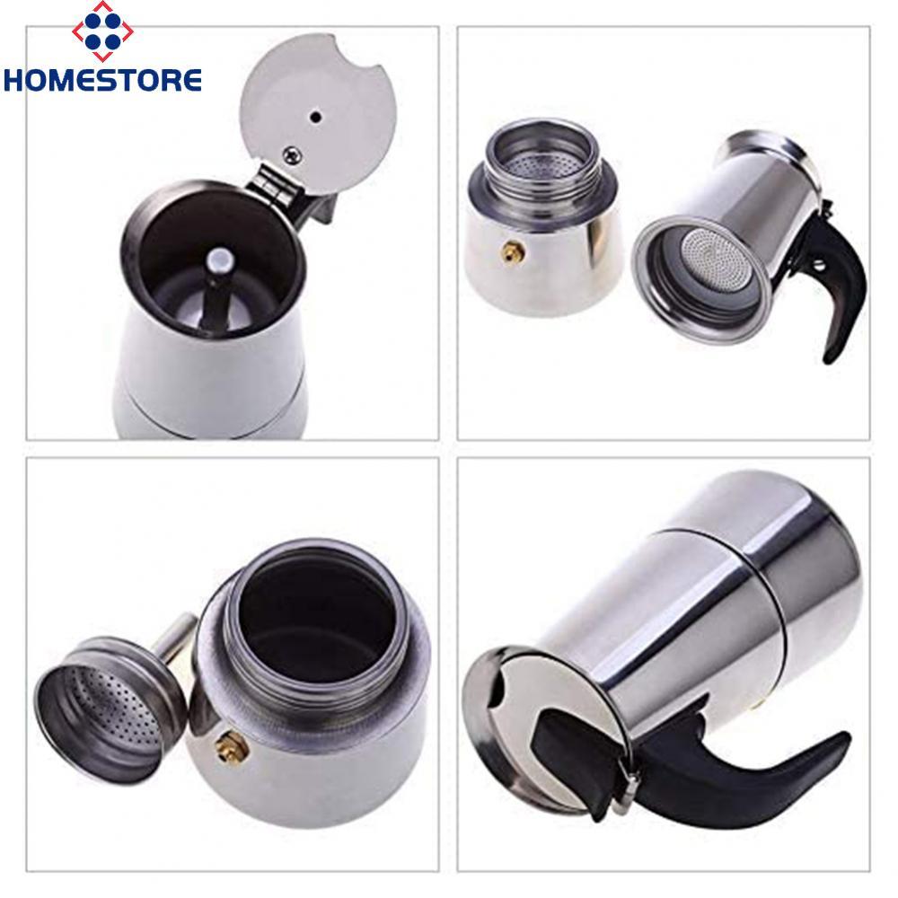 [Homestore]Stainless Moka Pot Food-grade Stainless Steel Built-in Electric Heater