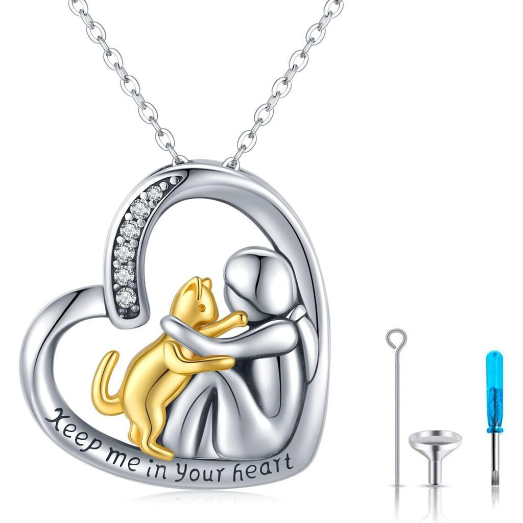 Zhu Xide Vòng Cổ Hình Trái Tim Bạc Sterling S925, Trang Sức Tưởng Niệm Cho Nữ