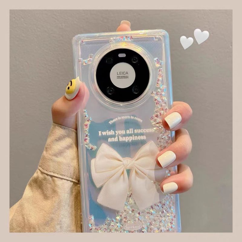 Thích hợp cho iphone Long lanh Nơ Thích hợp cho Ốp điện thoại Huawei mate60pro P50pro Long lanh Case